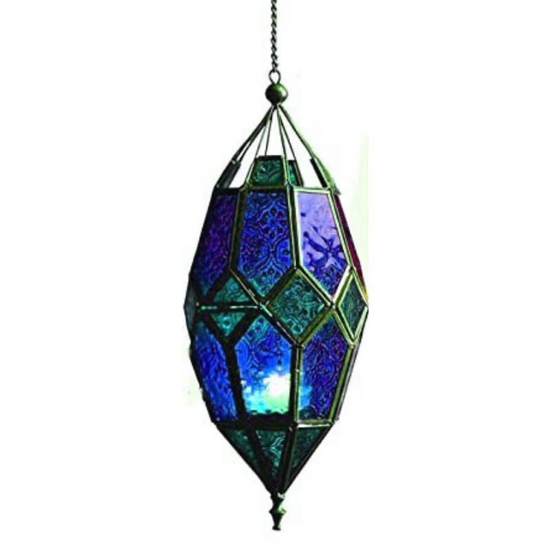 Blue Hanging Oval Lantern