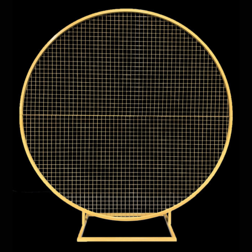gold hoop mesh flower stand