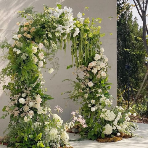 white wire wedding arch