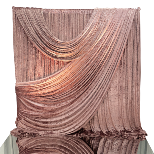 draped crushed velvet dusty pink
