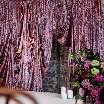 dusty pink crushed velvet drape couch lounge