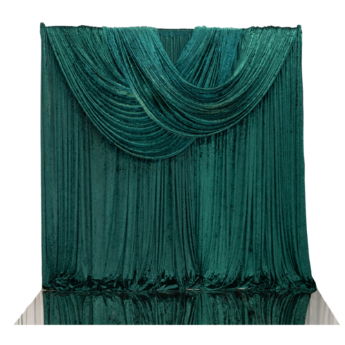Crushed Velvet Drape - Emerald Green 5