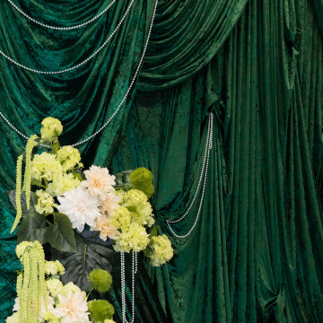 Crushed Velvet Drape - Emerald Green 6