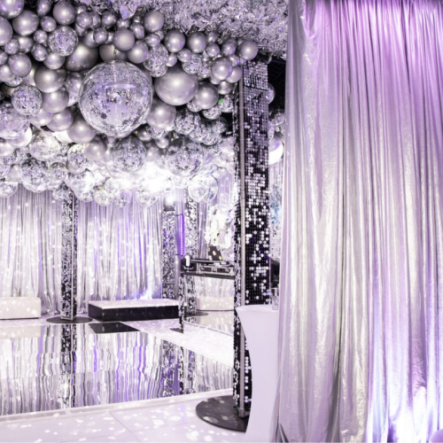 silver metallic wall