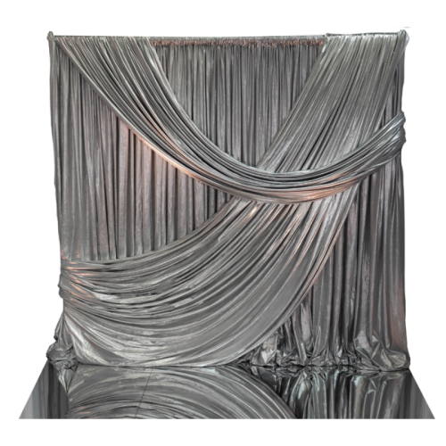 silver metallic walls space themed party