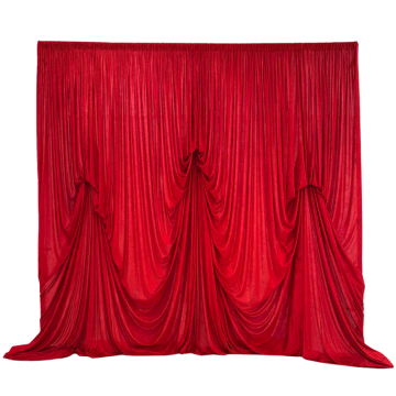 red pinched velvet backdrop