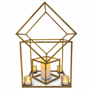 gold cubed centrepiece