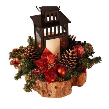 christmas garland lantern centrepiece