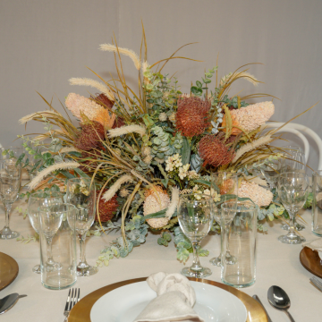 native florals and greenery centrepiece 