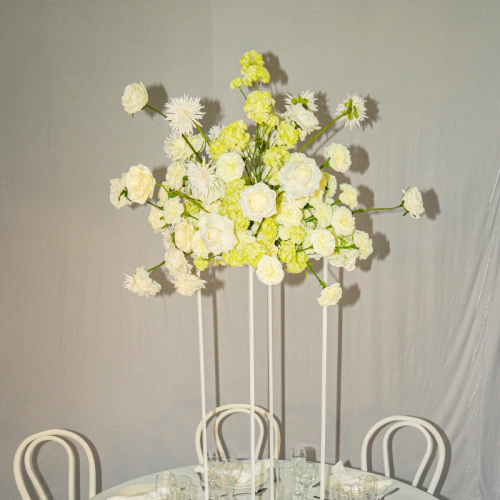 white and cream floral centrepiece