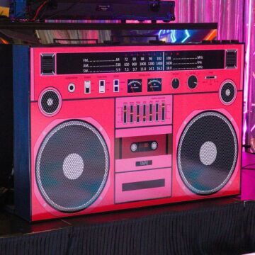 80s disco party boom box
