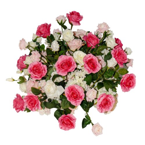 pinks and whites floral centrepiece