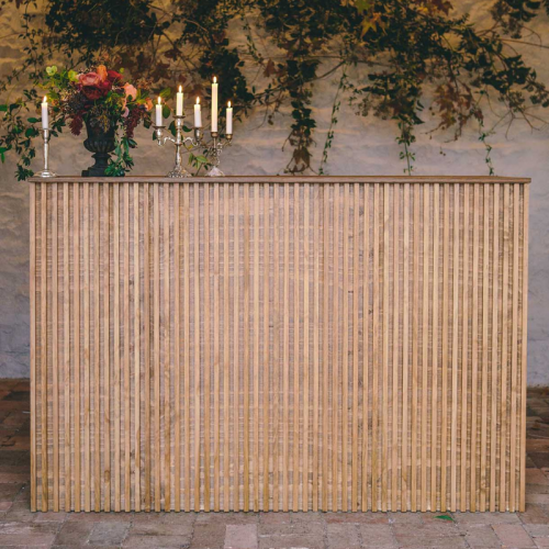 rustic bar styled with champagne glasses