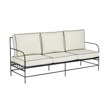 black sofa with white pillows