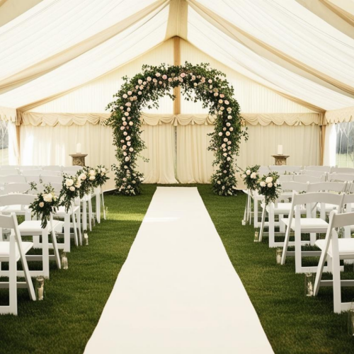 a white marquee wedding