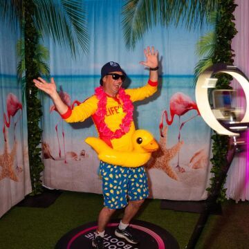 Summer Beach Flamingo Backdrop