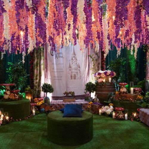 Enchanted garden fairy-tale story book backdrop
