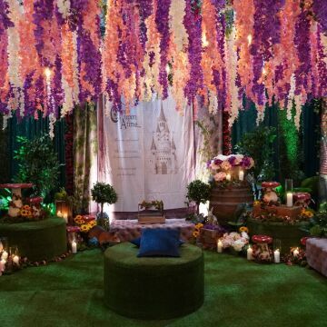 Enchanted garden fairy-tale story book backdrop