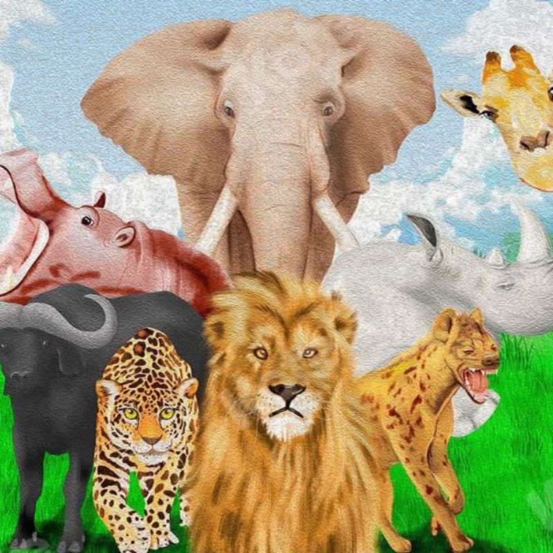 Standard Backdrop - Safari Animals