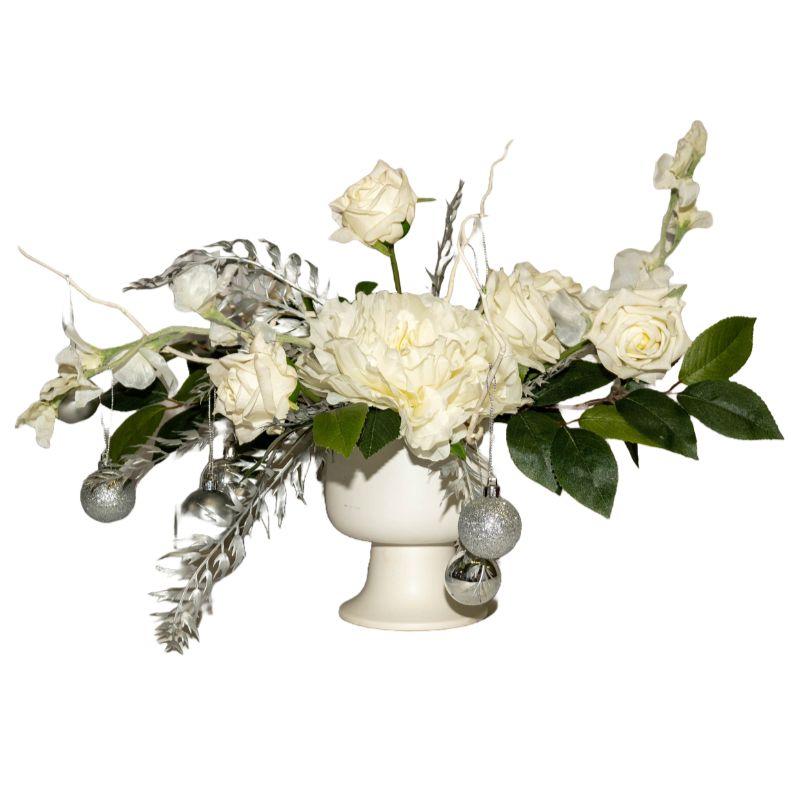 White & Silver Christmas Centrepiece