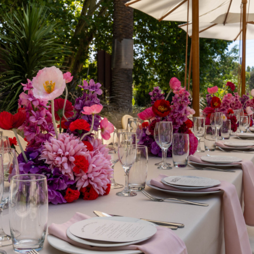 Pink Purple & Red Floral Centrepiece 5