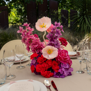 Pink Purple & Red Floral Centrepiece 6