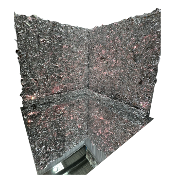 crinkle silver photo wall corner