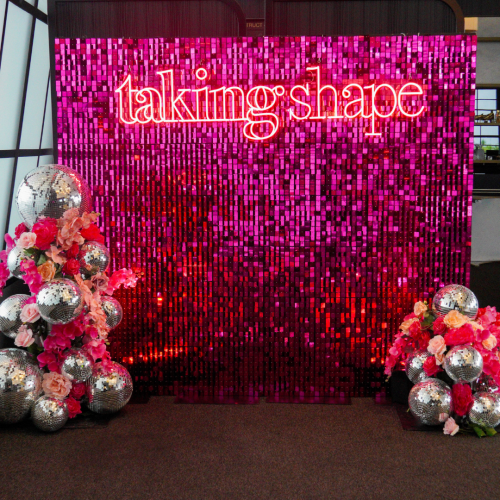 pink sequin backdrop