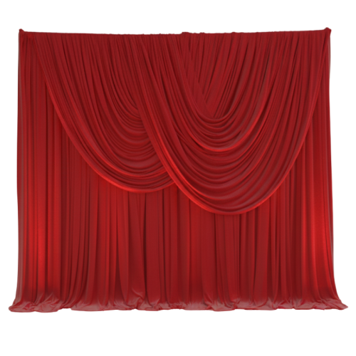 chiffon draped backdrop red