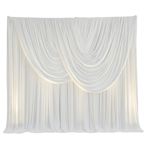 draped chiffon white