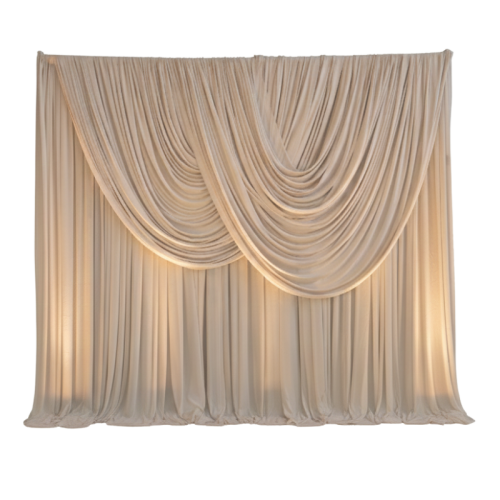 scalloped chiffon drape