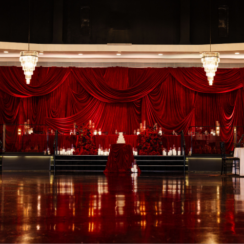 full room draped backdrop 