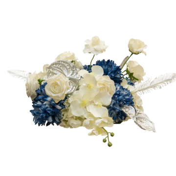 frosted sapphire floral table centrepiece