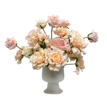 blush pink bar table florals