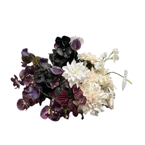 midnight purple orchid flower centrepiece