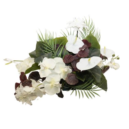 plum florals and greenery