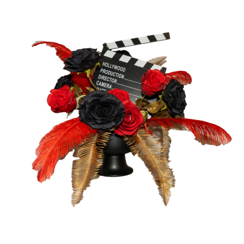 Red Luxe hollywood floral centrepieces