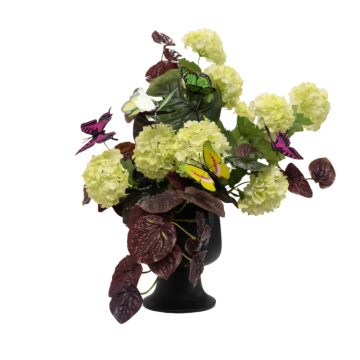 flutter and fern floral centrepiece