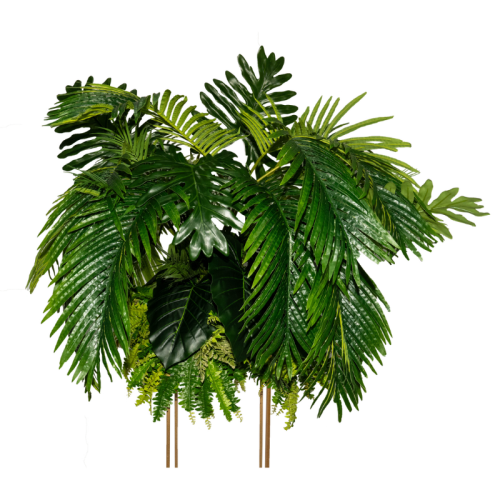 close up of ferns and foliage centrepiece