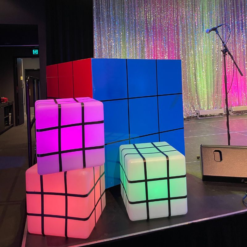 Illuminated Rubix Cube Hire Melbourne | Feel Good Events