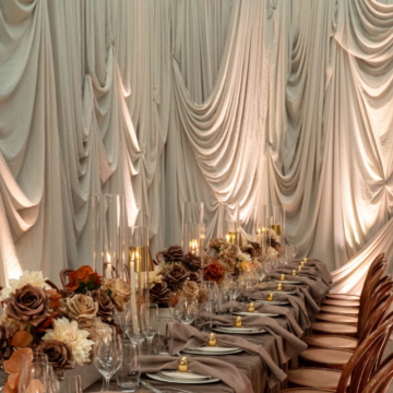 dinner party beige chiffon set up 