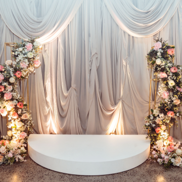 wedding reception beige chiffon