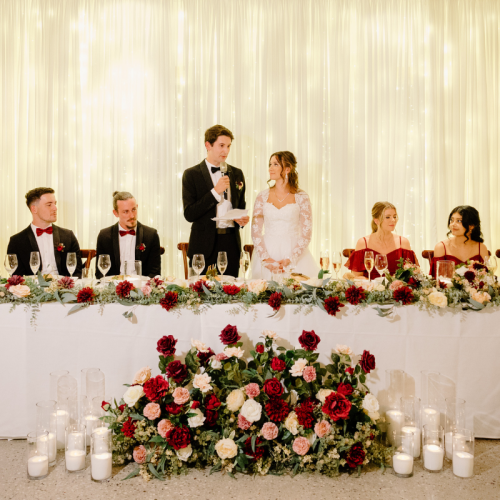 Black and White themed party with white drape