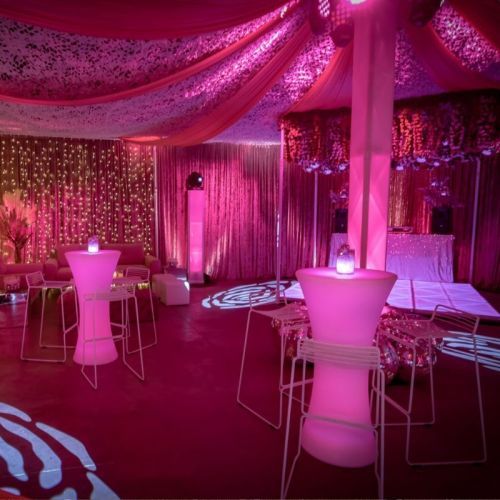 pick themed party illuminated bar tables with white wired bar stools