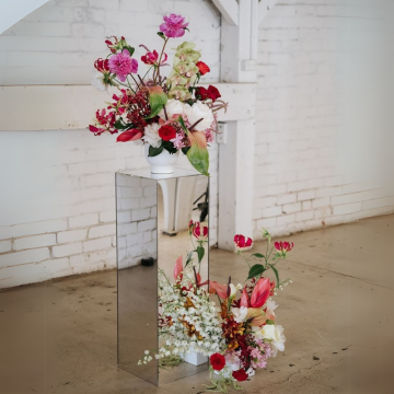 silver mirrored plinth